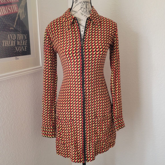 Equipment Dresses & Skirts - Equipment Femme Mod Style Mini Dress Silk Full Zip Pockets XS